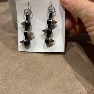 Black and Silver Spike Earrings